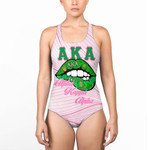 Africazone Clothing - (Custom) AKA Lips Women Low Cut Swimsuit A7 | Africazone.store