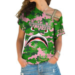 Africazone Clothing - (Custom) AKA Full Camo Shark One Shoulder Shirt A7 | Africazone