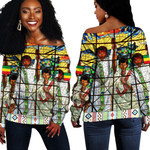 Africazone Clothing - Ethiopian Orthodox Flag Off Shoulder Sweaters A7 | Africazone
