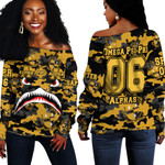 Africazone Clothing - Alpha Phi Alpha Full Camo Shark Off Shoulder Sweaters A7 | Africazone
