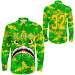 Africazone Clothing - Chi Eta Phi Full Camo Shark Long Sleeve Button Shirt A7 | Africazone