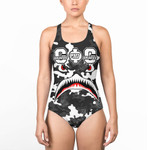 Africazone Clothing - Groove Phi Groove Full Camo Shark Women Low Cut Swimsuit A7 | Africazone