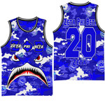 Africazone Clothing - Zeta Phi Beta Full Camo Shark Basketball Jersey A7 | Africazone