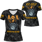 Africazone Clothing - Alpha Phi Alpha Ape Rugby V-neck T-shirt A7 | Africazone