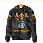 Africazone Clothing - (Custom) Alpha Phi Alpha Ape Hooded Padded Jacket A7 | Africazone