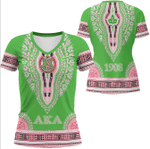 Africa Zone Clothing - AKA Dashiki V-neck T-shirt A31