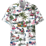 America - Flamingo Style Hawaiian Shirt | For Men & Women | Adult | HW7226