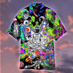 Hippie Astronaut And Alien Hawaiian Shirt | For Men & Women | Adult | HW4838