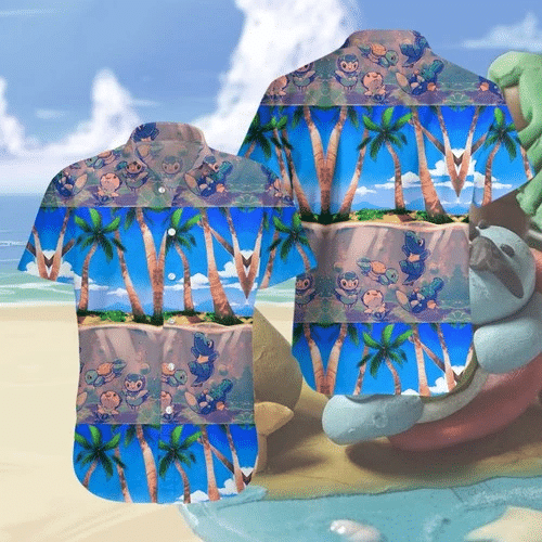 Poke Blue Hawaiian Shirt | For Men & Women | Adult | HW7620