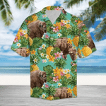 Tropical Pineapple Bison Hawaiian Shirt | For Men & Women | Adult | HW6311