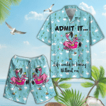 Flamingo Hawaiian Shirt Set | Unisex | HS1122
