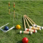 Premium Wooden Croquet 4 Players Game Set