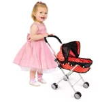 Lightweight Baby Doll Toy Stroller Carriage Red