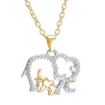 Mommy And Baby Elephant Pendant Necklace