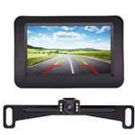 Car Rear View License Plate Backup Camera Kit With Monitor