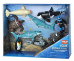 Wild Republic Ocean Moveable Action Playset, Aquatic Animals, Gifts, Shark Toys, 9-Pieces