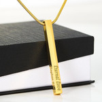 Custom Engraved Vertical Bar Necklace (Gold/Silver)