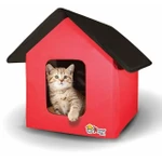 Large Indoor / Outdoor Heated Red Cat House