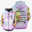 Hippie Pink Sunflower Zip Hoodie Crewneck Sweatshirt T-Shirt 3D All Over Print For Men And Women