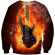 Guitar Zip Hoodie Crewneck Sweatshirt T-Shirt 3D All Over Print For Men And Women