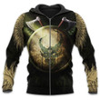 Viking Shield Axe Raven Zip Hoodie Crewneck Sweatshirt T-Shirt 3D All Over Print For Men And Women