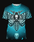 Butterfly Love Skull Zip Hoodie Crewneck Sweatshirt T-Shirt 3D All Over Print For Men And Women