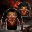Fire Flame Dragon Zip Hoodie Crewneck Sweatshirt T-Shirt 3D All Over Print For Men And Women