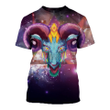 Aries Zodiac Zip Hoodie Crewneck Sweatshirt T-Shirt 3D All Over Print For Men And Women