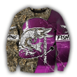 Pike Fishing Zip Hoodie Crewneck Sweatshirt T-Shirt 3D All Over Print For Men And Women