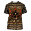 Ancient Egypt Anubis Zip Hoodie Crewneck Sweatshirt T-Shirt 3D All Over Print For Men And Women