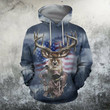 American Flag Reindeer Zip Hoodie Crewneck Sweatshirt T-Shirt 3D All Over Print For Men And Women