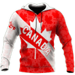 Canada Red Cool Zip Hoodie Crewneck Sweatshirt T-Shirt 3D All Over Print For Men And Women