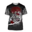 Samurai Flower Zip Hoodie Crewneck Sweatshirt T-Shirt 3D All Over Print For Men And Women