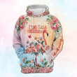 Stand Tall & Be Fabulous Flamingo Zip Hoodie Crewneck Sweatshirt T-Shirt 3D All Over Print For Men And Women