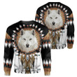 Wolf Native American Zip Hoodie Crewneck Sweatshirt T-Shirt 3D All Over Print For Men And Women