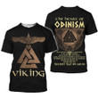 Viking Heart Of Odin Zip Hoodie Crewneck Sweatshirt T-Shirt 3D All Over Print For Men And Women