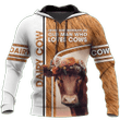 Cow Orange Zip Hoodie Crewneck Sweatshirt T-Shirt 3D All Over Print For Men And Women