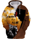Faith Over Fear Zip Hoodie Crewneck Sweatshirt T-Shirt 3D All Over Print For Men And Women