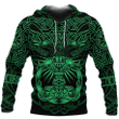 Mjolnir Hoodie Celtic Raven Version Green Viking Zip Hoodie Crewneck Sweatshirt T-Shirt 3D All Over Print For Men And Women