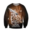 Keep Calm And Love Giraffes Zip Hoodie Crewneck Sweatshirt T-Shirt 3D All Over Print For Men And Women