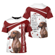 Dachshund Dog Zip Hoodie Crewneck Sweatshirt T-Shirt 3D All Over Print For Men And Women