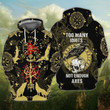 Viking Raven And Skull Zip Hoodie Crewneck Sweatshirt T-Shirt 3D All Over Print For Men And Women