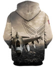 USAF Zip Hoodie Crewneck Sweatshirt T-Shirt 3D All Over Print For Men And Women