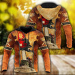 Woodsman Orange Zip Hoodie Crewneck Sweatshirt T-Shirt 3D All Over Print For Men And Women