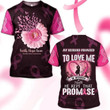 Breast Cancer Awareness Husband Love Zip Hoodie Crewneck Sweatshirt T-Shirt 3D All Over Print For Men And Women