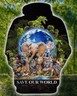 Save Animals The World Zip Hoodie Crewneck Sweatshirt T-Shirt 3D All Over Print For Men And Women
