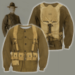 Printed U.S. WWI Soldier Zip Hoodie Crewneck Sweatshirt T-Shirt 3D All Over Print For Men And Women