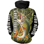 Fishing Reaper Camo Zip Hoodie Crewneck Sweatshirt T-Shirt 3D All Over Print For Men And Women