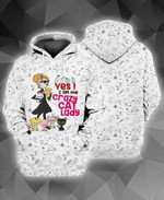 Cat LaDy Zip Hoodie Crewneck Sweatshirt T-Shirt 3D All Over Print For Men And Women