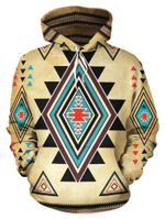 Native American Vintage Zip Hoodie Crewneck Sweatshirt T-Shirt 3D All Over Print For Men And Women